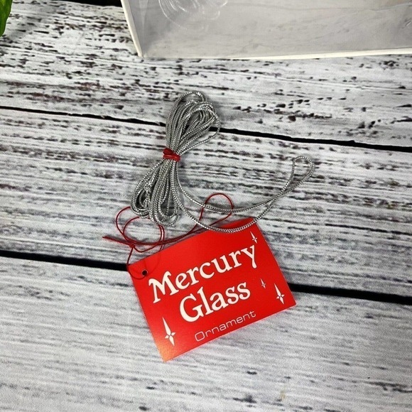 Vintage Department 80 Mercury Glass St. Nick Santa 9" Ornament Handpainted w Box - Picture 11 of 15